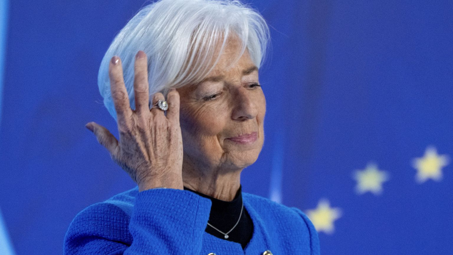 La présidente de la Banque centrale européenne, Christine Lagarde, participe à une conférence de presse après une réunion du conseil des gouverneurs de la BCE à Francfort, Allemagne, jeudi 30 janvier 2025.