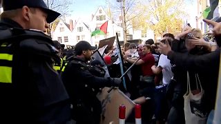 Pro-Palestine protests in Amsterdam on 14 April 2025