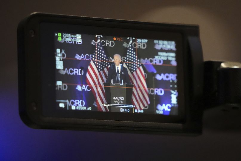 Joe Biden lors de son discours à Chicago le 15 avril
