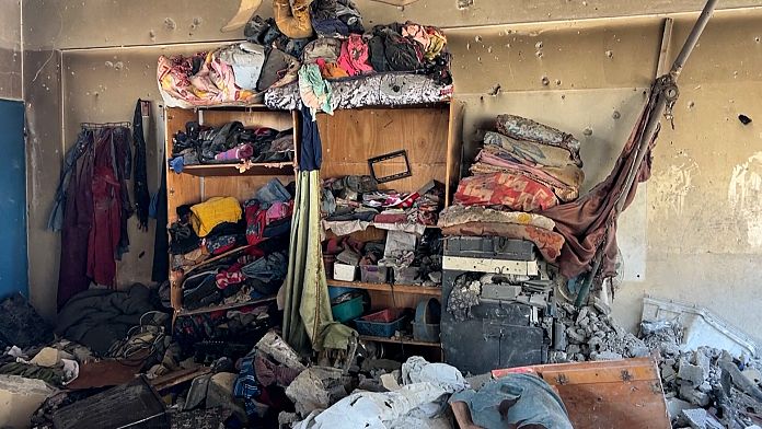 Footage shows Gaza school wreckage following Israeli strike