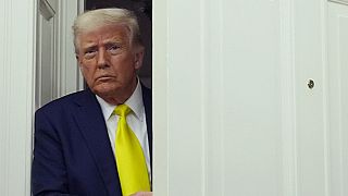 President Donald Trump arrives at a swearing in ceremony for Dr. Mehmet Oz to be Administrator of the Centers for Medicare and Medicaid Services, Friday, April 18, 2025