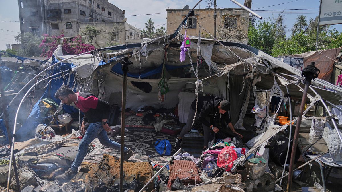 Israeli airstrike hits tents sheltering displaced Gazans