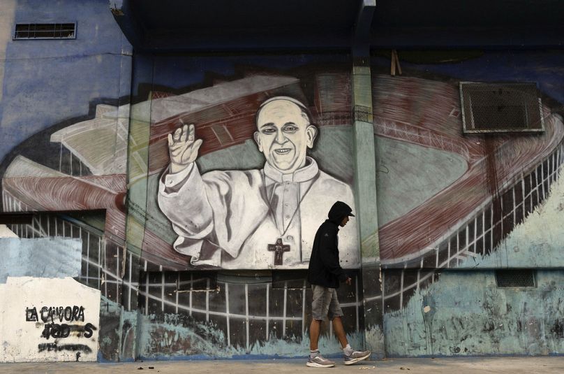 Mural papal no Estádio San Lorenzo
