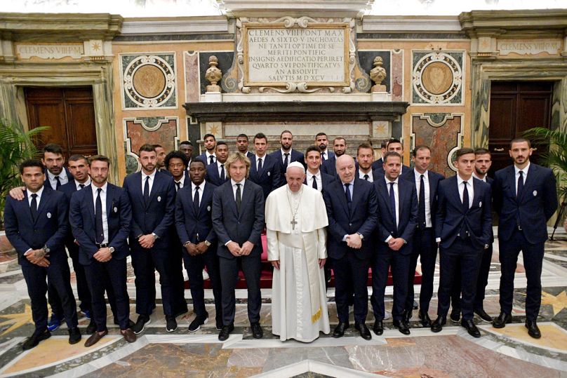 Papa recebe a equipa da Juventus na audiência de 2017