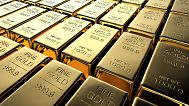 Rows of gold bars weighing 1,000 grams each