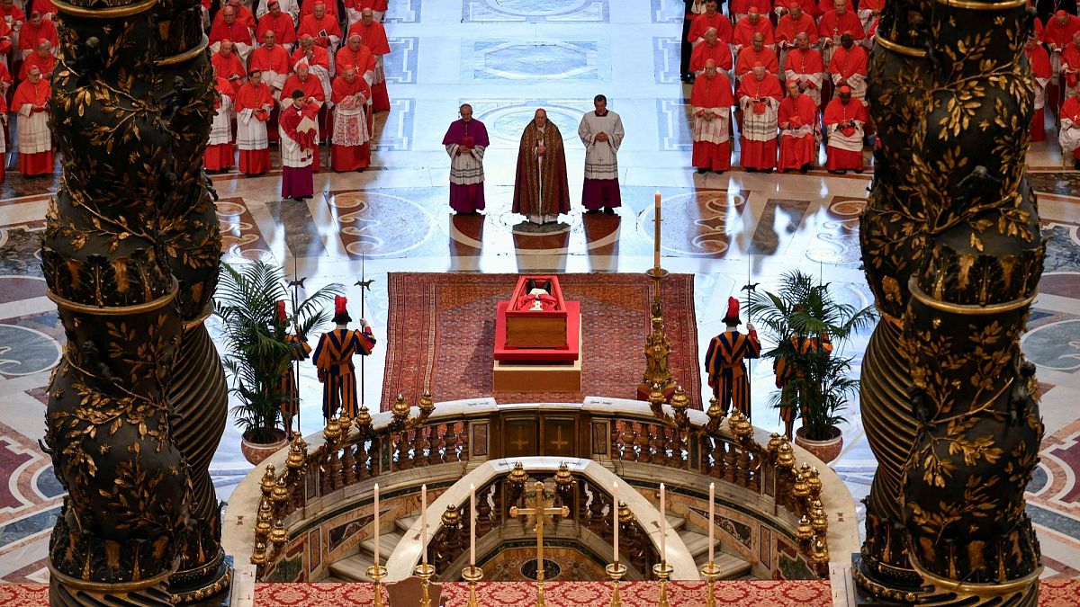 Tens of thousands gather as Pope Francis lies in state at St Peter's Basilica