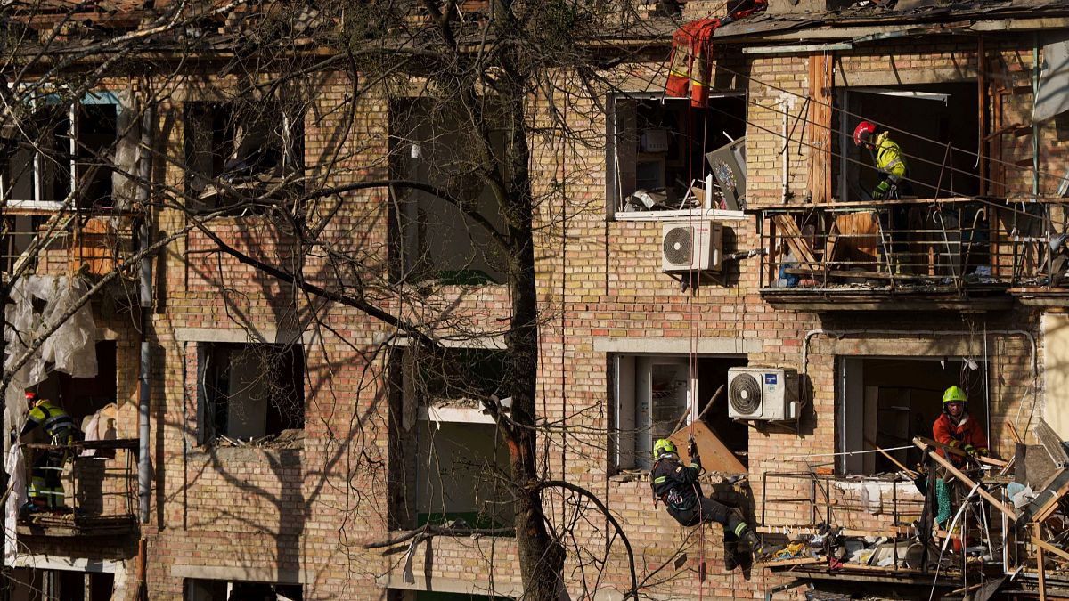 At least nine killed and dozens injured after Russian missile and drone attack on Kyiv