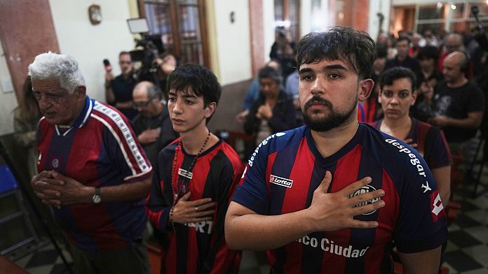 San Lorenzo fans honour Pope Francis with memorial mass in Buenos Aires