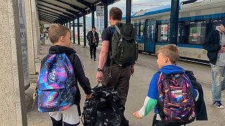 Boarding our next train. 