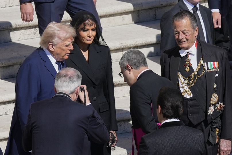 Президент США Дональд Трамп на похоронах папы Франциска