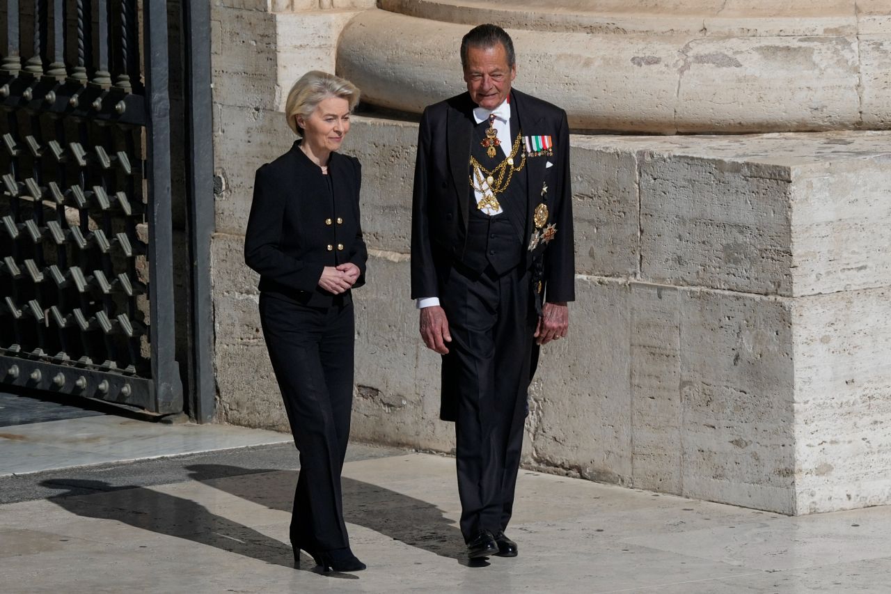 La présidente de la Commission européenne Ursula von der Leyen à Saint-Pierre