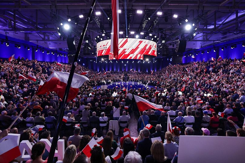Konwencja wyborcza kandydata obywatelskiego wspieranego przez PiS Karola Nawrockiego, Łódź, 27 kwietnia 2025 r.