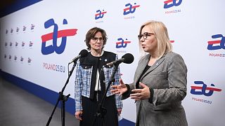  L-R Jessika ROSWALL (European commissioner for Environment) and Paulina HENNIG-KLOSKA (Minister for Climate and Environment, Poland)