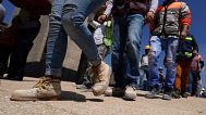 FILE PHOTO - Construction workers gather at a meeting point at Revolution Monument during a national earthquake drill, in Mexico City, Tuesday, Sept. 19, 2023.