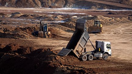 A view of an ilmenite open pit mine in a canyon in the central region of Kirovohrad, 12 February, 2025