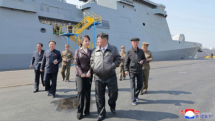 Kim Jong-un and daughter revisit North Korea's recently launched first-ever destroyer