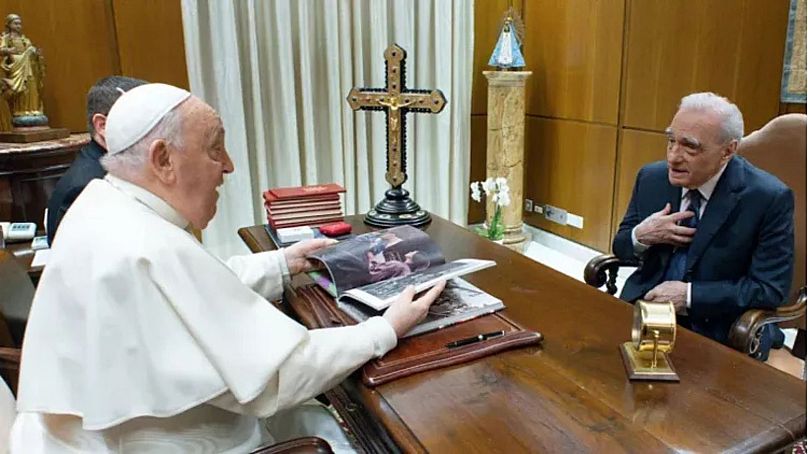 Pope Francis meets with Martin Scorsese in Vatican City, 2024