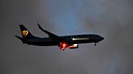A Ryanair airplane approaches for landing in Lisbon, 28 September 2022. 