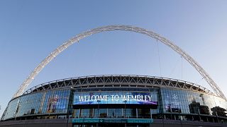 Blick auf die Außenansicht des Wembley-Stadions in London, 3. Oktober 2018