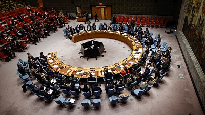 A view of the UN Security at the United Nations Headquarters, 25 April, 2025