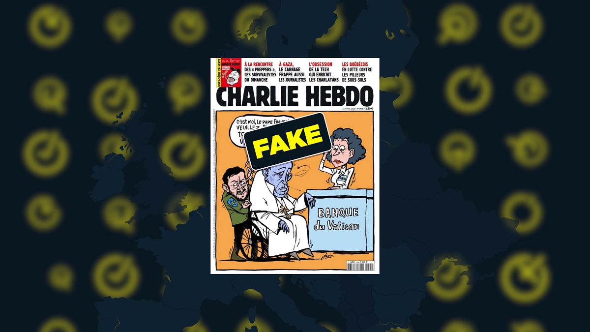 Fake Charlie Hebdo cover shows Zelenskyy exploiting Pope’s death