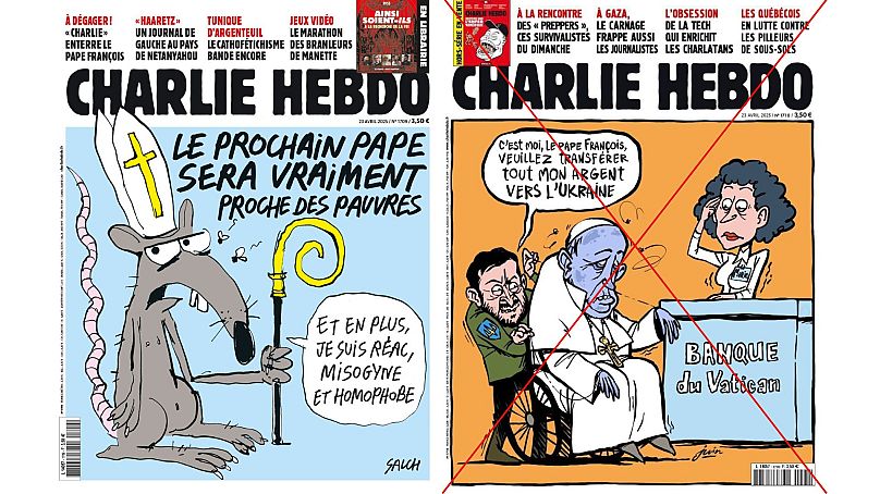 The real 23 April edition alongside the fake one