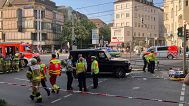Police work at the scene where a vehicle collided into a group of people in Stuttgart, 2 May, 2025