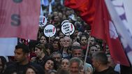 Turkish Cypriots protest in the northern half of ethnically divided Cyprus' capital Nicosia against what they say is an attempt by Turkey to erode their secular roots, 2 May
