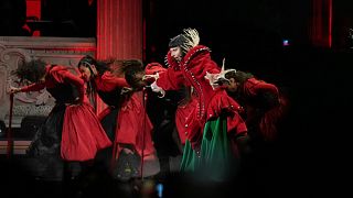 Lady Gaga performs during her free concert on Copacabana Beach in Rio de Janeiro, Saturday, May 3, 2025.