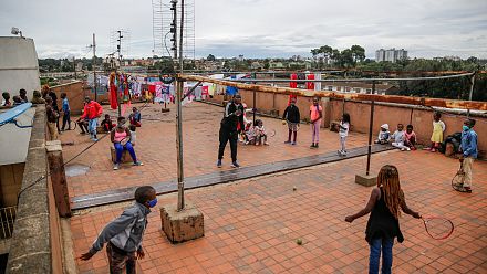 Blind young Kenyans learn soccer skills using Soundball device