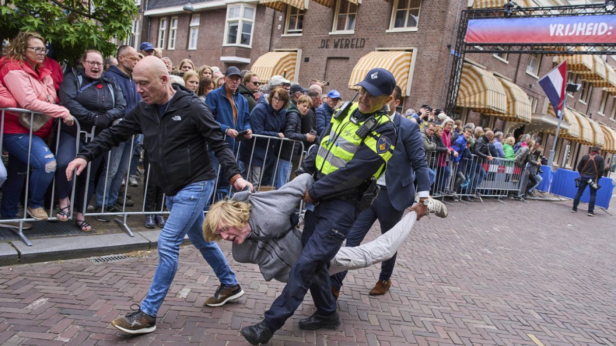 Pro-Palestine protesters disrupt Dutch defence minister’s speech