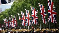 Members of the armed forces parade down The Mall, during the VE Day 80th anniversary parade, in London, Monday, May 5, 2025.