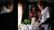 Dignitas Ukraine volunteer Doctor. Yevhenia Mykolaivna Palkhovna sees to the patients of Biskvitne, Kharkiv region, Ukraine, 20.02.2025.