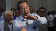 Cambodian prominent opposition politician Rong Chhun near the Phnom Penh Municipal Court, 5 May, 2025