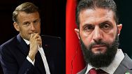 الرئيس السوري الانتقالي أحمد الشرع والرئيس الفرنسي إيمانويل ماكرون