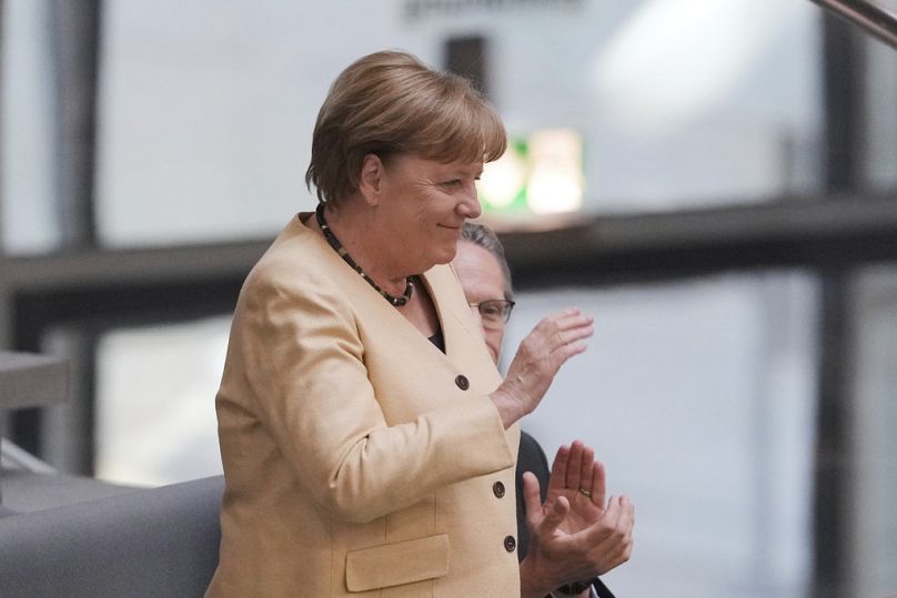 Die ehemalige Bundeskanzlerin Angela Merkel in Berlin, Dienstag, 6. Mai 2025.