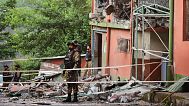 Army soldiers stand guard at a mosque building damaged by a suspected Indian missile attack near Muzaffarabad, the capital of Pakistan controlled Kashmir, May 7, 2025