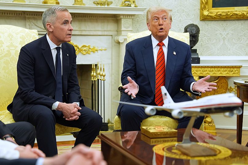 Spotkanie premiera Kanady Marka Carneya i prezydenta USA Donald Trumpa w Białym Domu