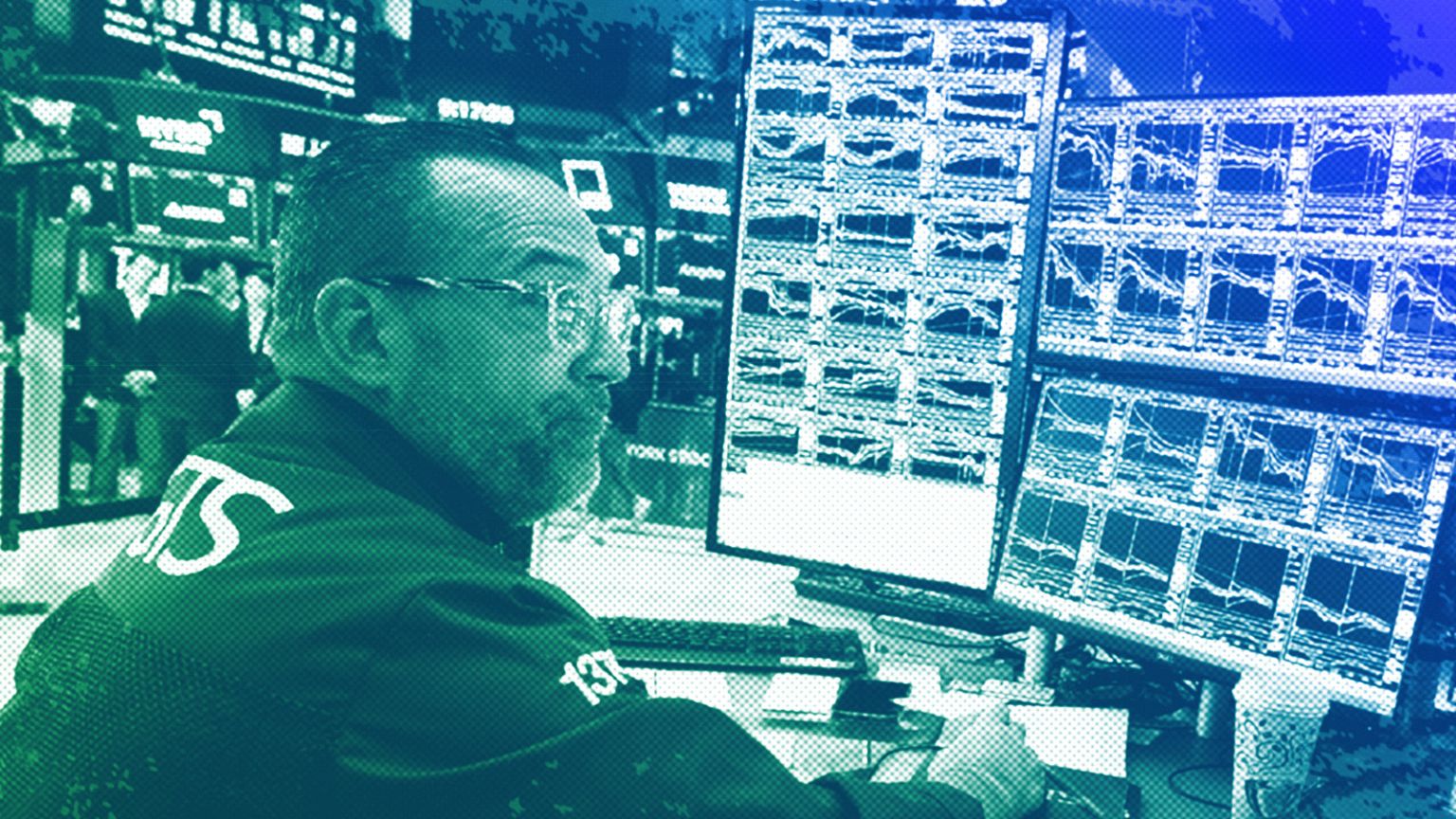 A specialist works on the floor of the New York Stock Exchange, 6 May 2025