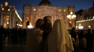 ReactionS in St. Peter's Square to black smoke on first day of Conclave to elect new pope