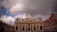 Clouds drift over St. Peter's Basilica during the cardinals' conclave to elect a new pope, at the Vatican, Thursday, May 8, 2025. 