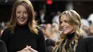 Dr Casey Means, a wellness influencer, left, and journalist Megan Kelly attend a US government hearing in January 2025.