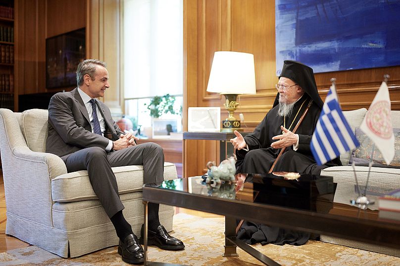 Ο πρωθυπουργός Κυριάκος Μητσοτάκης και ο Οικουμενικός Πατριάρχης Βαρθολομαίος