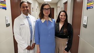 Cornelia Tischmacher with her medical team in Chicago.