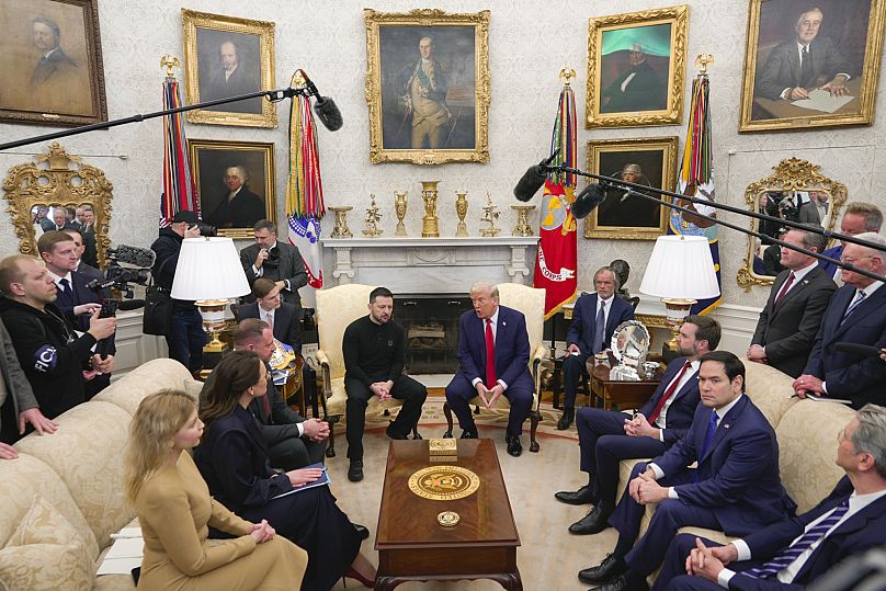 El presidente Donald Trump y el presidente ucraniano, Volodímir Zelenski, durante un tenso encuentro en la Casa Blanca, el 28 de febrero de 2025.