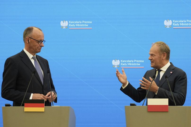 Merz és Tusk Varsóban