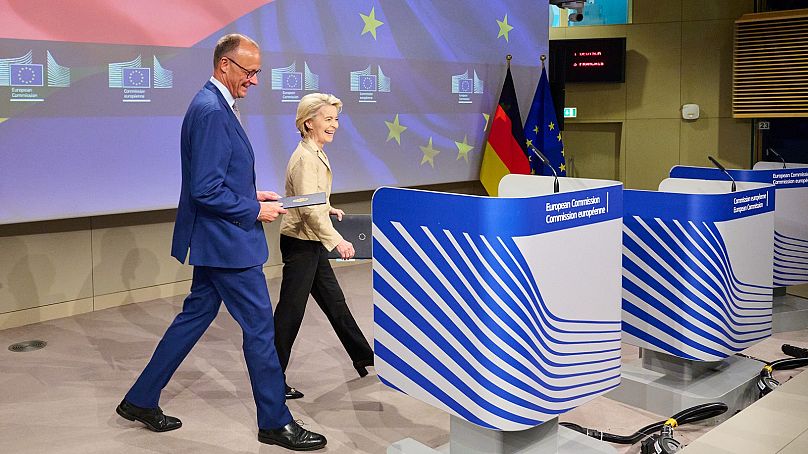 Friedrich Merz with Ursula von der Leyen.