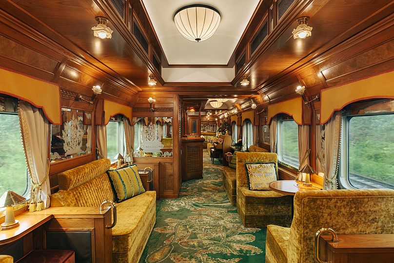 The piano bar on board the Eastern & Oriental Express. 