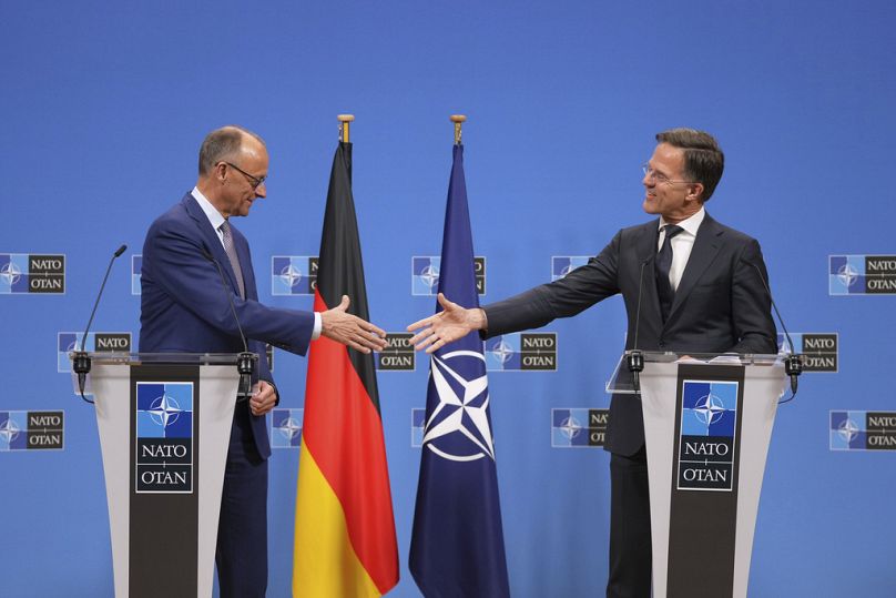 Kanzler Friedrich Merz traf Freitag Nato-Chef Mark Rutte.