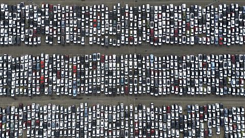 Cars are parked at Port of Tilbury, 5 February, 2025